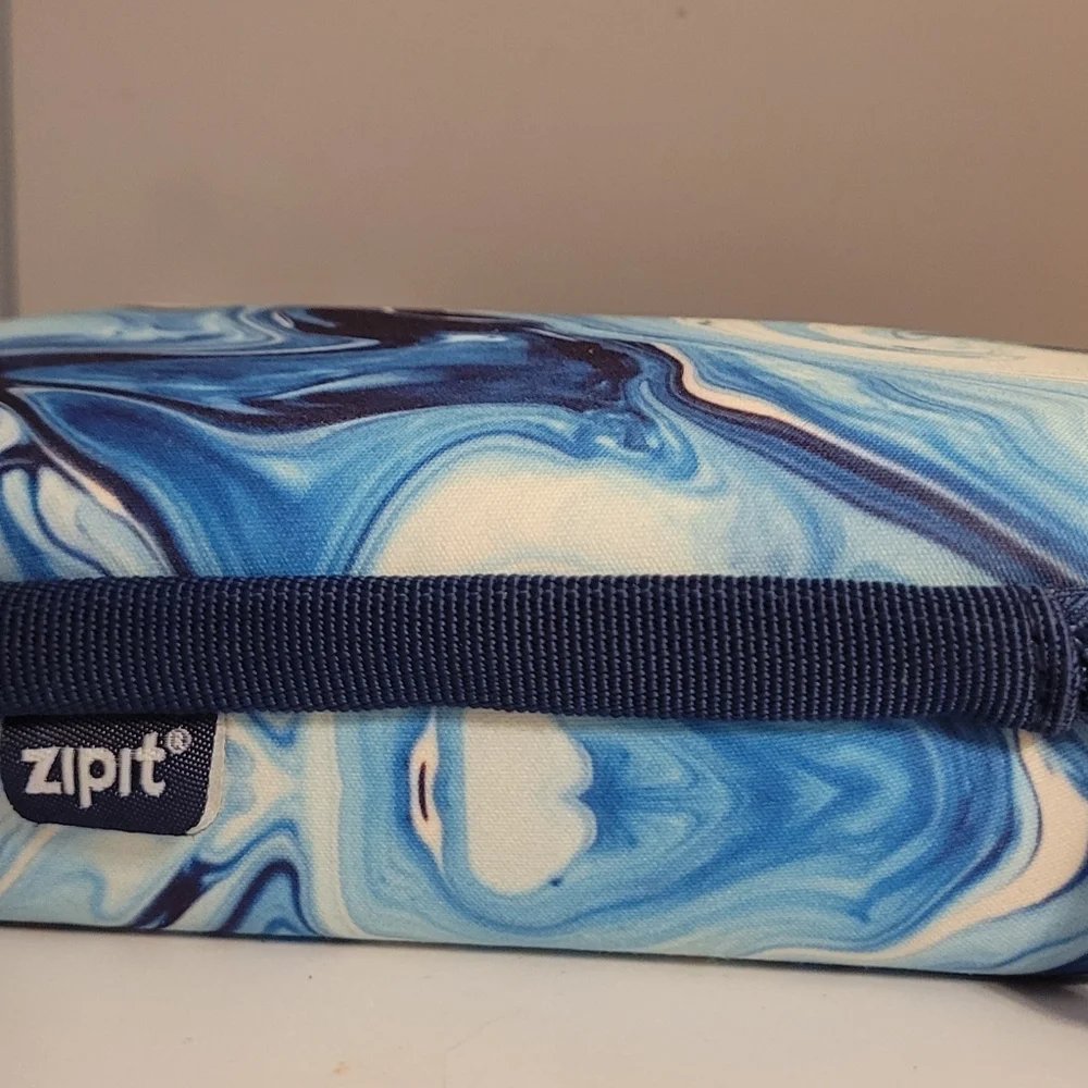 Zipit Blue Marble Hard Shell Pencil Case Zipper Storage Organizer